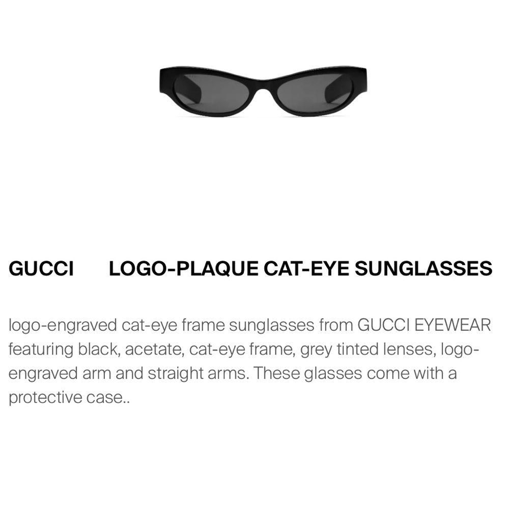 NWT GUCCI GG1635S Black Cat-Eye Sunglasses (003) 53 - 17 - 140 - Picture 12 of 16